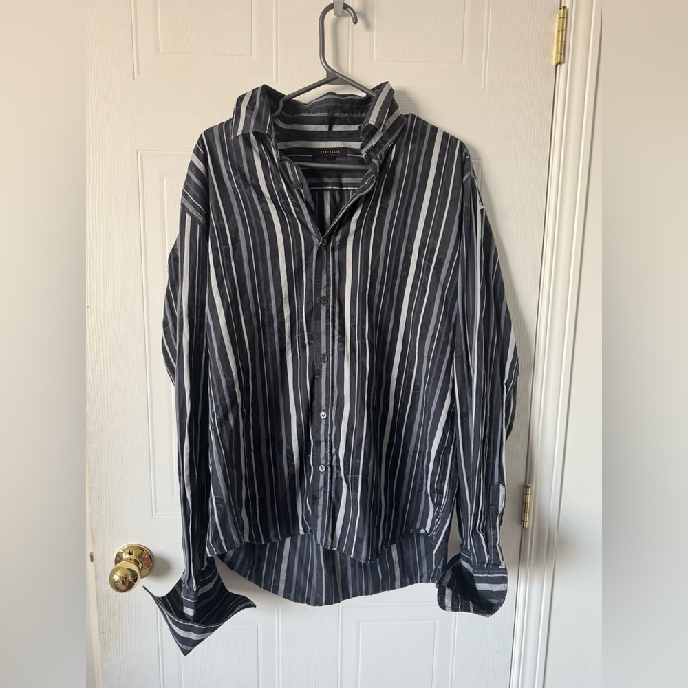 TED BAKER endurance men’s  striped shirt Men’s Dress Shirt Sz 6